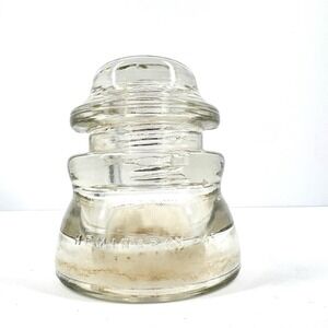 Hemingray Glass Insulator Clear Pony Style Vintage Made in USA